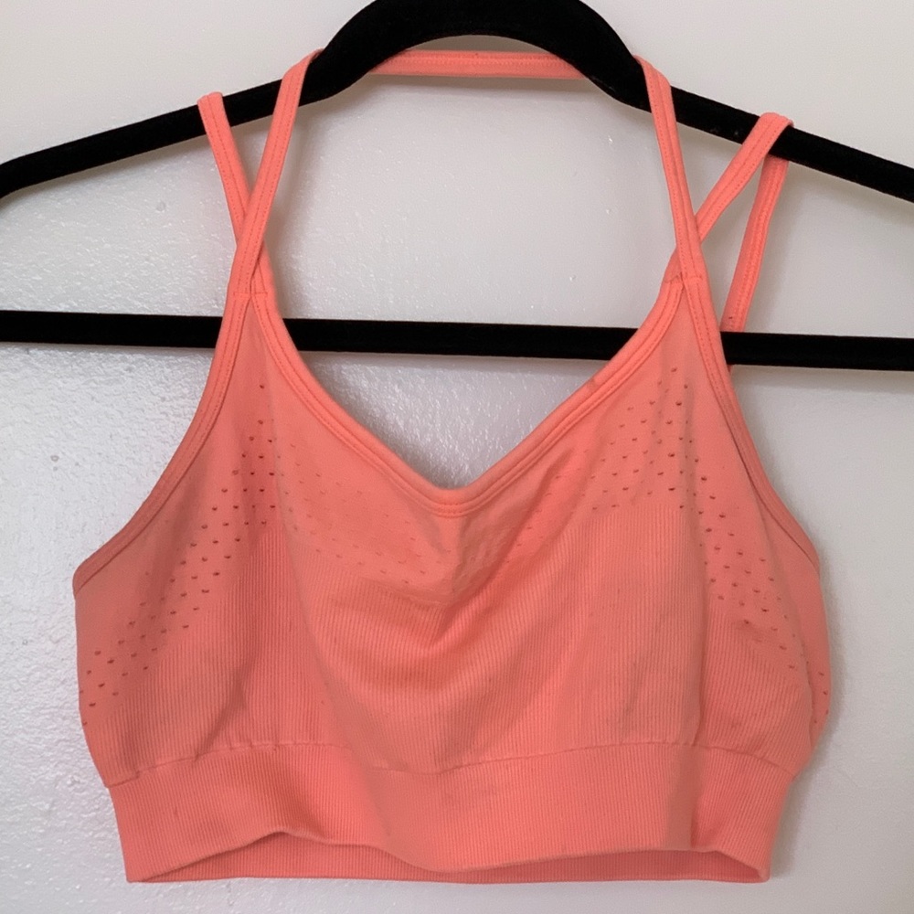 Strappy Nike sports bra, pink/orange - medium